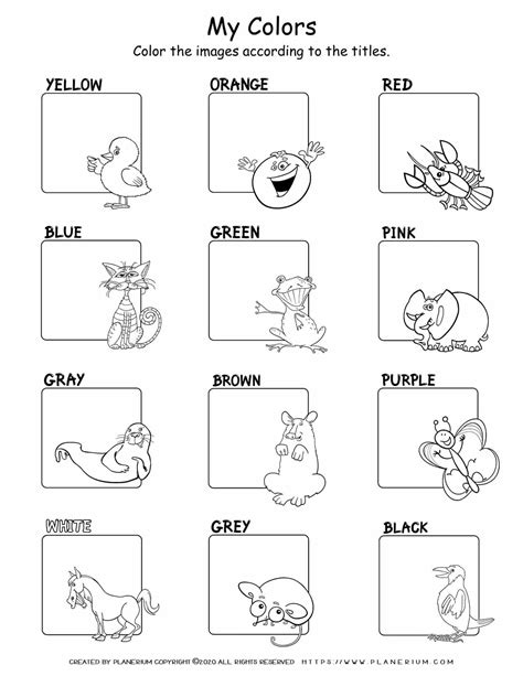Colors Worksheet Coloring By Color Name Planerium