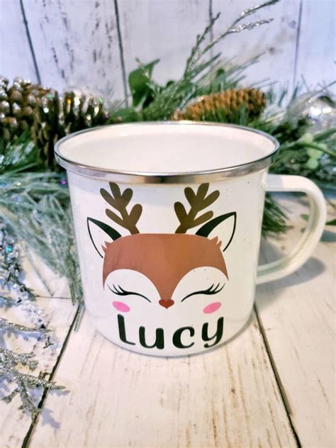 Hot Chocolate Deer Mug For Kids Reindeer Mug Personalized Etsy