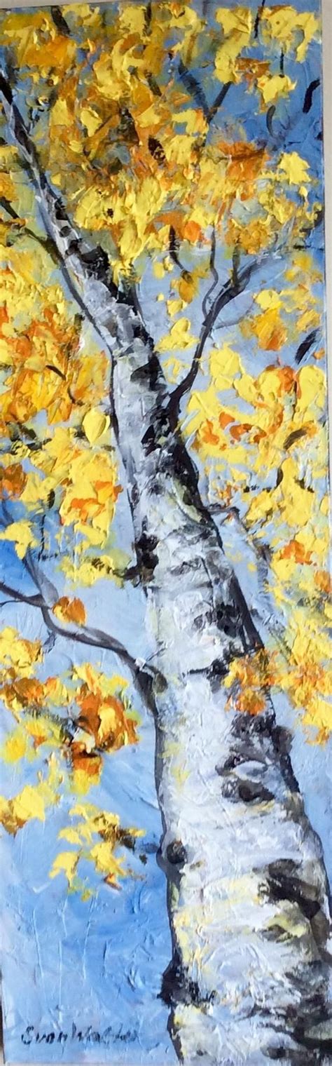 Aspen Tree Abstract Painting Original Painting 36 X 12 Etsy