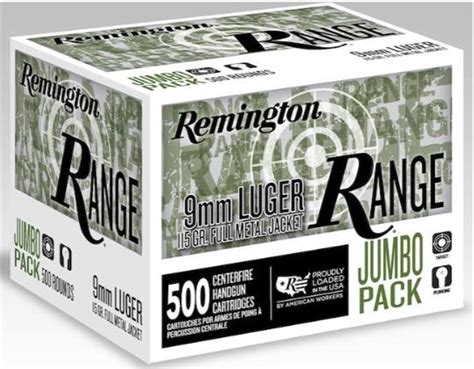 Remington Range 9mm 115 Grain Fmj 1145 Fps 500 Rounds Dances