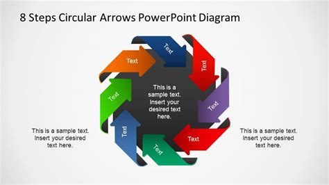 8 Steps Circular Arrows Powerpoint Diagram Slidemodel