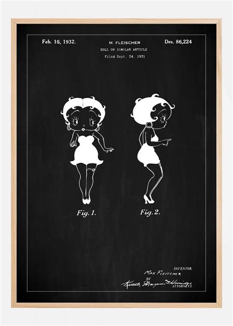 Buy Patent Drawing Betty Boop Black Poster Here Bgastoreie