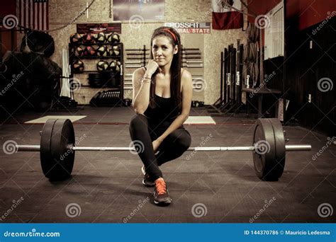 Crossfitter Training Hard Daily Wod Weightlifting Editorial Photo