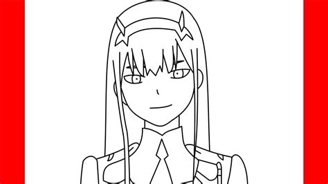 How To Draw Zero Two Step By Step Drawing Youtube