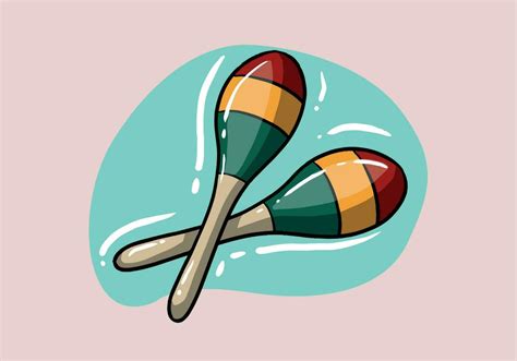 Hand Drawn Mexican Maracas Musical Instrument Maracas Maracas On Isolated Background Vector