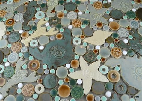 Coastal Critters And Dots Handmade Ceramic Tile Mosaic Ready Etsy