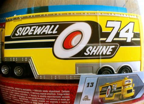 Disney Pixar Cars Sidewall Shine Hauler And Rubber Tire Racer Diecast Lot
