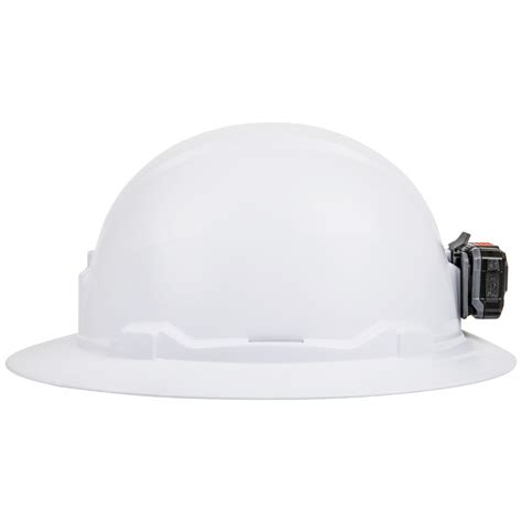 hard hat non vented full brim with rechargeable headlamp white 60406rl klein tools