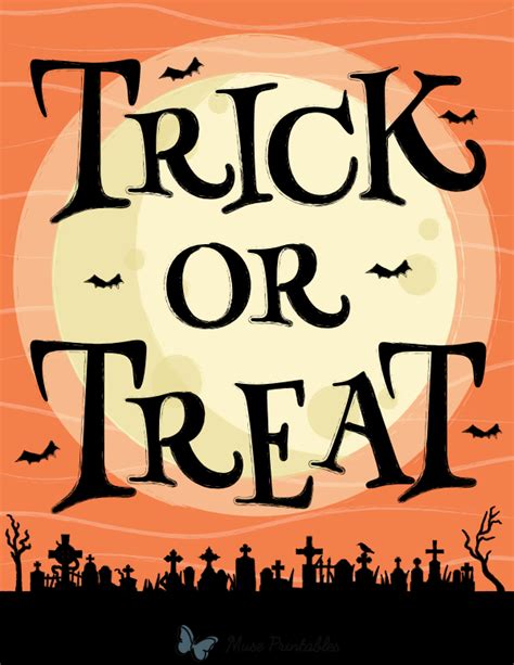 Printable Trick Or Treat Sign