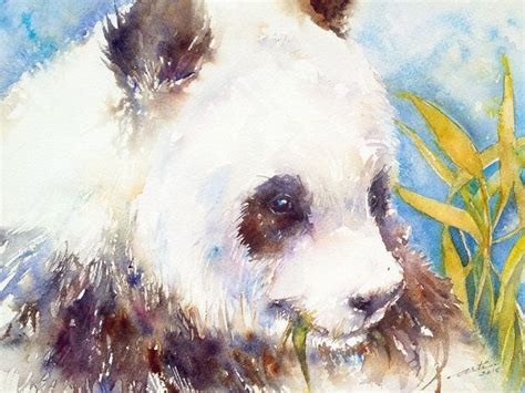 Giant Panda Animal Painting Original Art Animal Wall Decor Animal