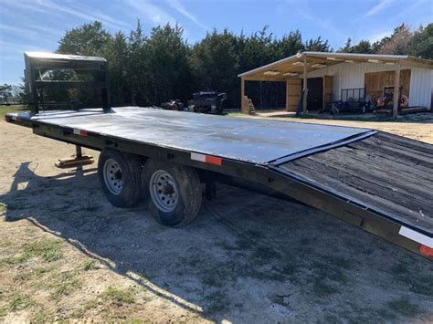 30 Ft Flatbed Trailer With Dovetail And Ramps Steel Floor Reg In Hand