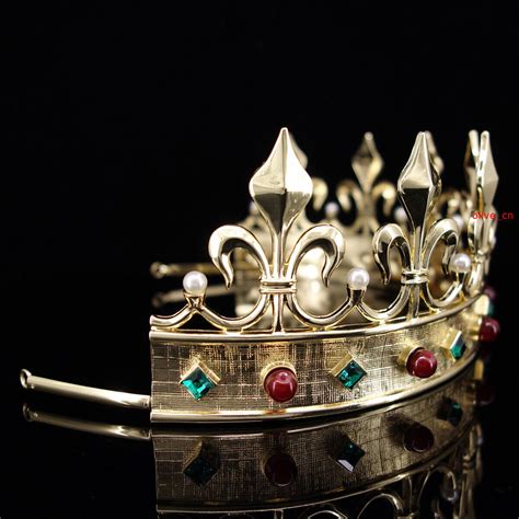 Mens Imperial Medieval Fleur De Lis Large Gold King Crown 75cm Tall