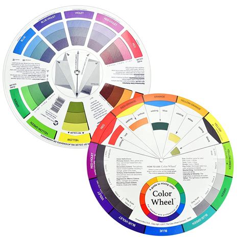 Buy Klyngtsk Pcs Color Wheel Chart Pocket Colour Mixing Wheel