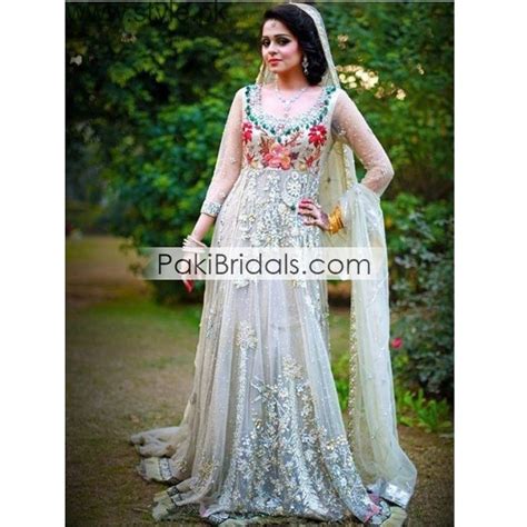 White Latest Pakistani Bridal Dresses Resham Work Copy
