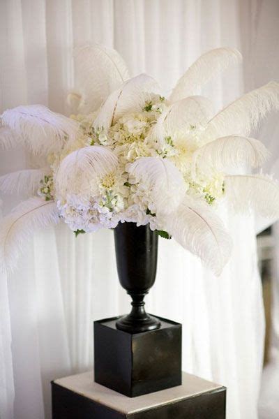 Feather Centerpiece Wedding Wedding Flower Arrangements Flower