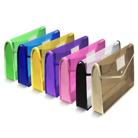 Buy 7 Pack B4 Plastic File Folders Waterproof Transparent Expandable