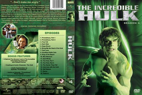 The Incredible Hulk Season 4 Dvd Cover 1981 R1 Custom