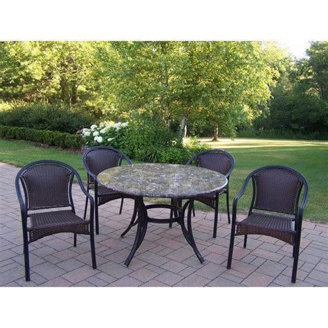 Oakland Living Stone Art 48 In Tuscany Patio Dining Set