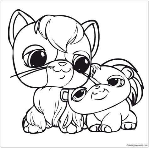 Cat And Puppy Cute Coloring Pages Puppy Coloring Pages Coloring