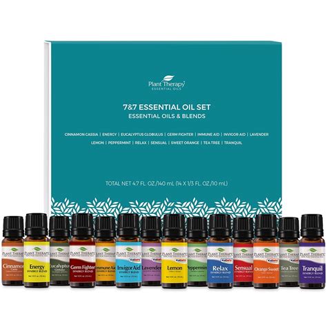 Plant Therapy Essential Oils 7 And 7 Set 7 Single Oils And 7 Blends 10 Ml 13 Oz