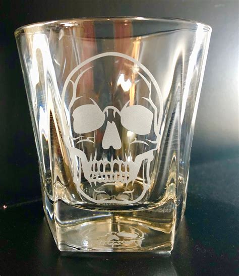 etched skull whiskey glass engraved whiskey glasses engraved etsy engraved whiskey glass