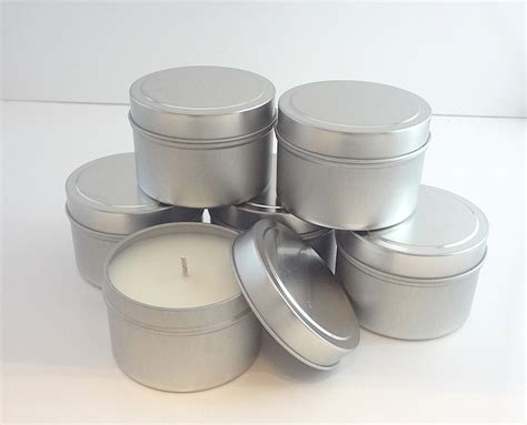 Bulk 4 Oz Travel Tin Candle 100 Soy Wax With Cotton Wick Etsy