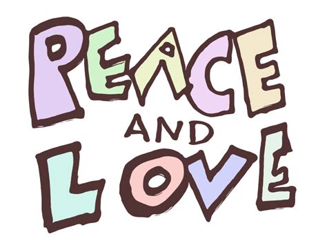 Peace And Love Text Openclipart