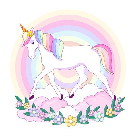 Premium Vector Cute Magical Unicorn Vector Illustration