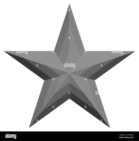 5 Point Star Christmas Star Gray Single Isolated On White