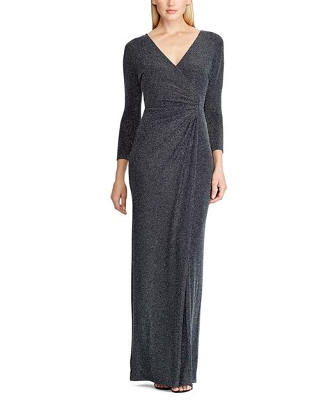 Lauren Ralph Lauren Shirred Metallic Gown Macys