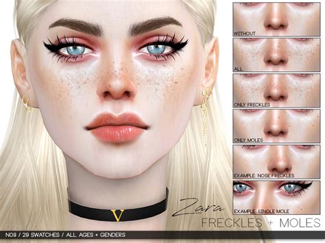 Pralinesims Zara Freckles Moles N09 The Sims 4 Skin The Sims 4 Pc