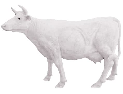 Unpainted Cow With Hornstextured Finish Natureworks