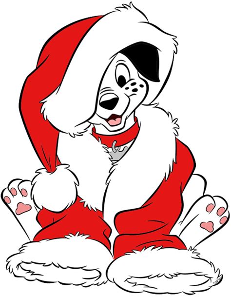 Clip Art Of 101 Dalmatians Puppy In Santa Claus Outfit 101dalmatians