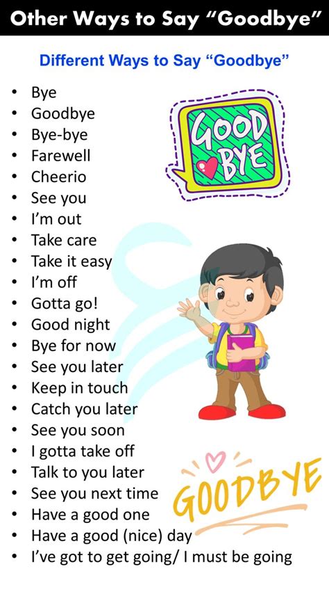 30 Ways To Say Goodbye In English Goodbye Synonyms English