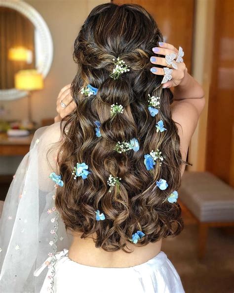 Indian Wedding Hairstyles With Flowers For Long Hair Wavy Haircut