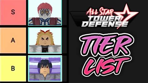 All Star Tower Defense Tier List All Star Tower Defense Roblox