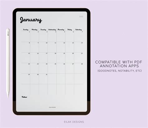 2023 Monthly Calendar Digital Calendar Instant Download Etsy Uk