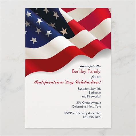 American Flag Invitation In 2021 Patriotic Invitations