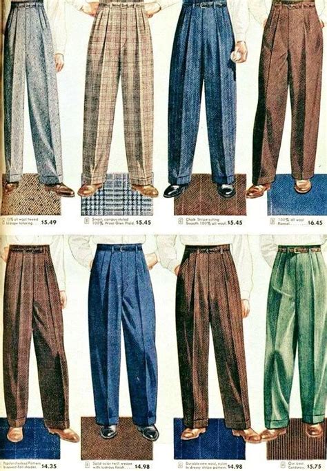 Mens 1950s High Waisted Pleated Trousers Ad Vintage Mens Fashion