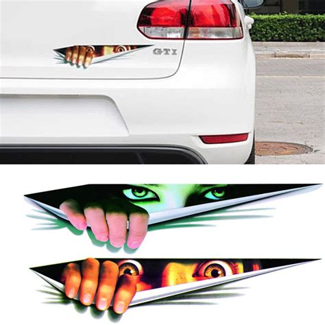 Funny Peeking Monster Scary Eyes Laptop Car Bumper Window Vinyl Decal