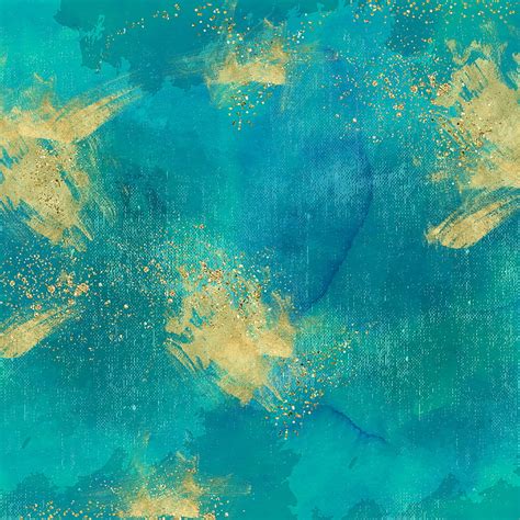 Turquoise Aquarelle Art Background Colors Glitter Gold Gradient