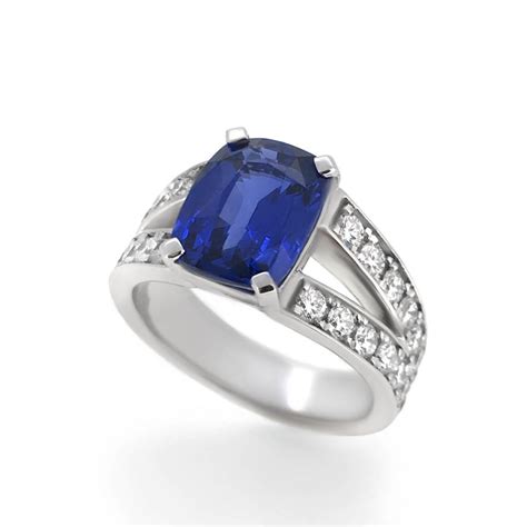 Cushion Cut Sapphire Engagement Ring Haywards Of Hong Kong
