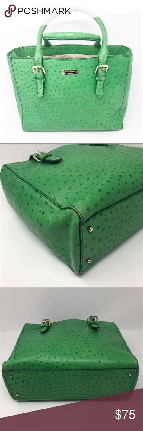 Kate Spade Ostrich Leather Kelly Green Bag Ostrich Leather Green Bag