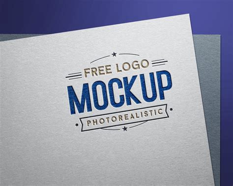 Free Debossed Color Logo Design Logotype Mockup Psd