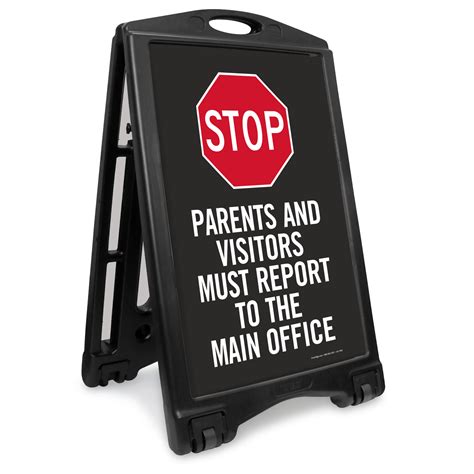 Visitors Report To Main Office Portable Sidewalk Sign Sku K Roll 1190