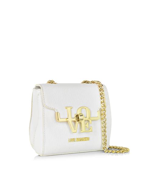 Lyst Love Moschino White Eco Leather Crossbody Bag In White