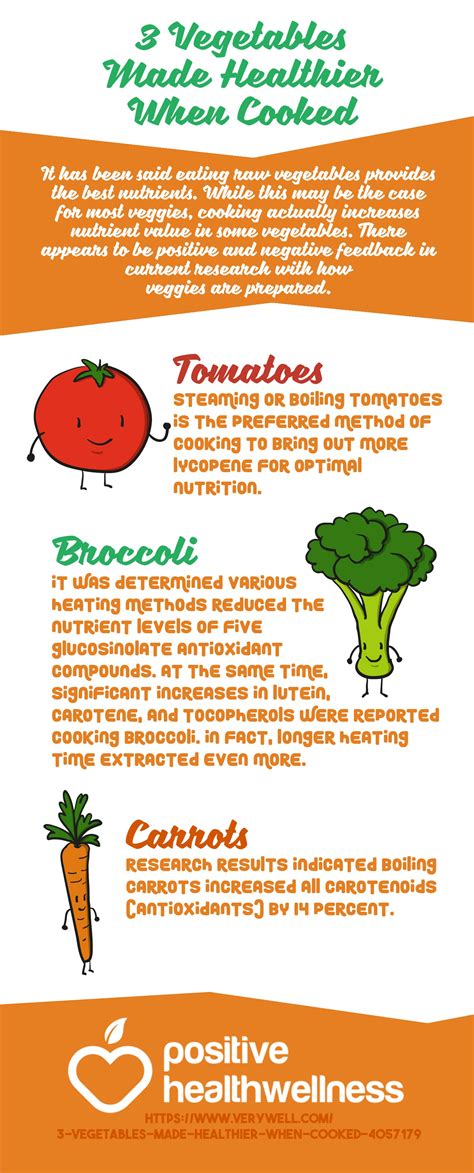 3 vegetables made healthier when cooked infographic