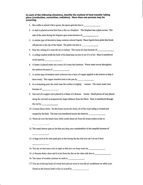 Could be used in an interactive notebook or added to a binder for review. Heat Transfer Worksheet Answer Key | db-excel.com