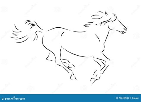 Galloping Horse Stock Vector Illustration Of Long Energy 74610985