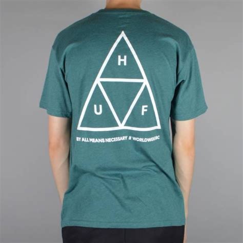 Huf Triple Triangle T Shirt Jade Heather Skate Clothing From Native